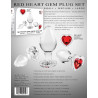 Adam & Eve Lot de 3 Plugs Bijou en verre Heart Gem Rouge